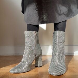 Katy Perry Collections Sparkling Silver Heeled Boots